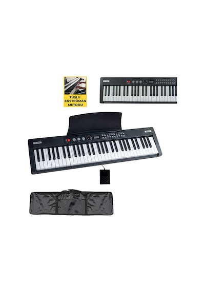 Midex PS4000BK Tuş Hassasiyetli 61 Tuşlu Org Bluetooth USB Midi (Sustain Pedalı Çanta)