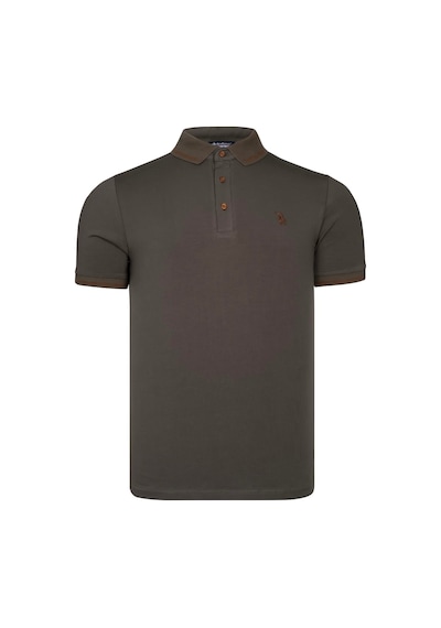 T8586 Dewberry Erkek Polo Yaka T-shırt-düz Haki