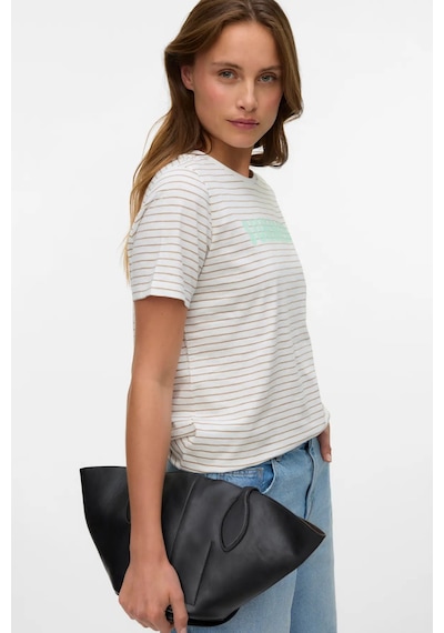 Vero Moda Kadın Vmsımone Kısa Kollu Pamuk T-shirt 10328170 Beyaz Beyaz
