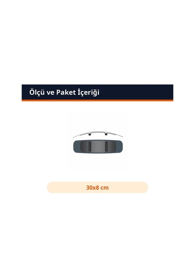 Trobus Oto İç Dikiz Aynası Ek Ayna Bombeli Lastikli Geçme Model 30x8 Cm