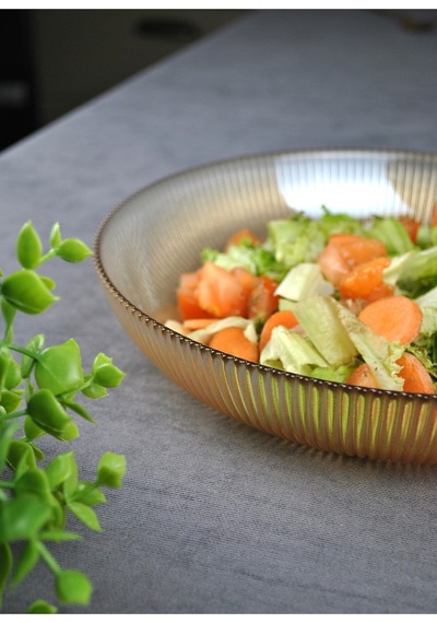 1 Adet 25 Cm Cam Amber Salata Kasesi Salata Tabağı Kase Oranj Amber