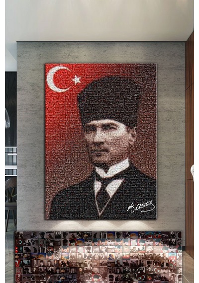 Atatürk Mustafa Kemal Puzzle Kanvas Tablo 20 x 30