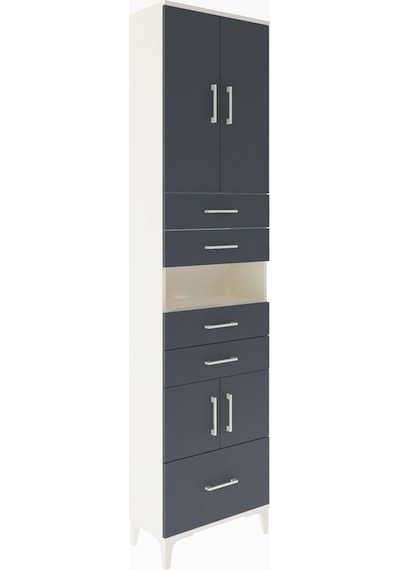 Arges Dolap 4 Raflı 5 Çekmeceli 4 Kapaklı 60x30x243 Aytaşı-antrasit Aytası