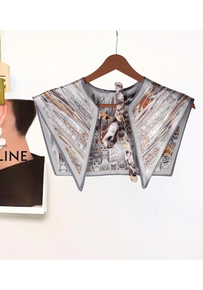 Walkenzo 4863 Şık Bağlamalı Modern Kadın Omuz Şalı Gri