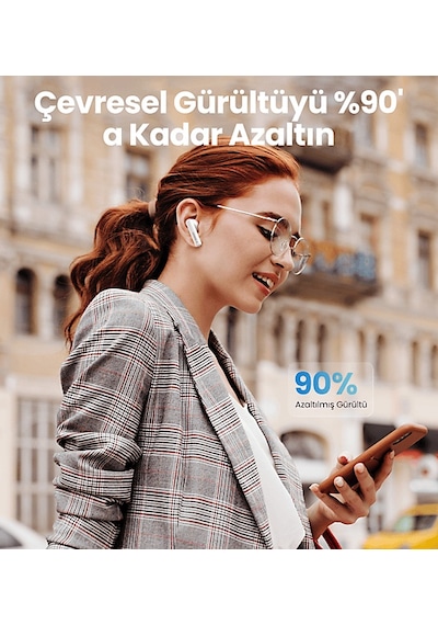 Ugreen Hitune T3 Aktif Gürültü Engelleyici Kablosuz Kulak İçi Kulaklık Beyaz 90206