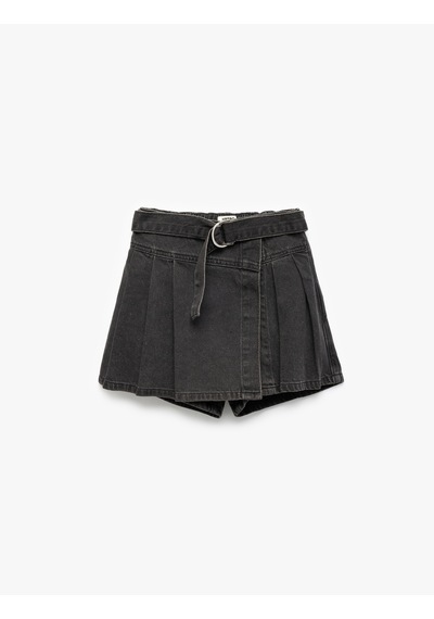 Koton Pamuklu Cepli Kemer Detaylı Denim Şort Etek Siyah 5skg40048ad Siyah Koton Pamuklu Cepli Kemer Detaylı Denim Şort Etek Siyah 5skg40048ad Siyah