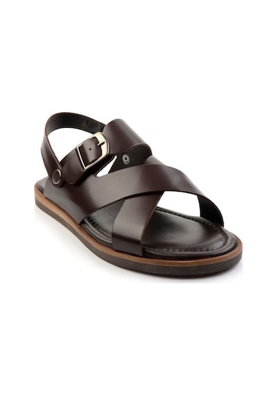Kahve Hakiki Deri Erkek Sandalet E05433071014