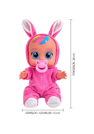TıfılToys Fuşya Kostümlü Ağlayan Ve Konuşan Et Bebek Emzikli Ve Biberonlu İnteraktif Oyuncak Bebek