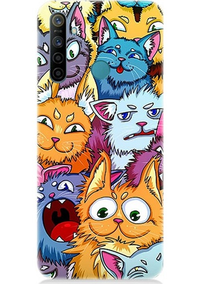 Realme 6i Uyumlu Silikon Kılıf Sevimli Kedi Ve Köpekler