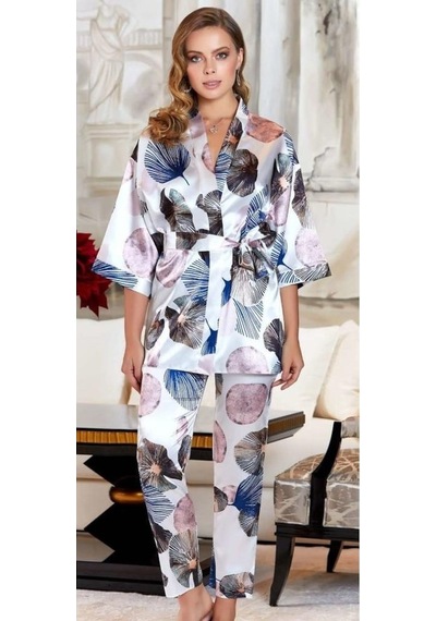 Jeremi 3090 Çeyizlik İpek Saten Üçlü Büstiyerli Pijama Takımı