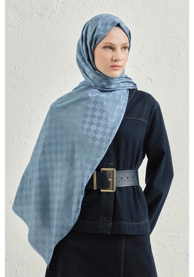Armine Elegance J.ipek Pamuk Dama Şal - 75 X 195 Mavi