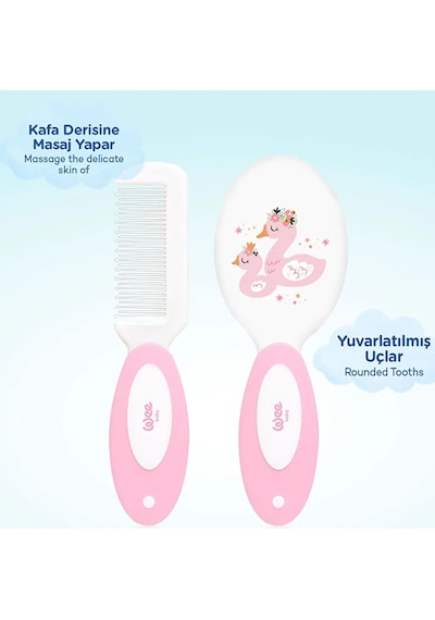 Wee Baby Fırça Tarak Seti - Pembe