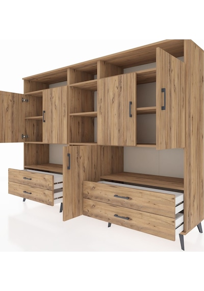 Hyperion Dolap 12 Raflı 4 Çekmeceli 5 Kapaklı 220x44x163 Çam-çam Çam-çam Hyperion Dolap 12 Raflı 4 Çekmeceli 5 Kapaklı 220x44x163 Çam-çam Çam-çam