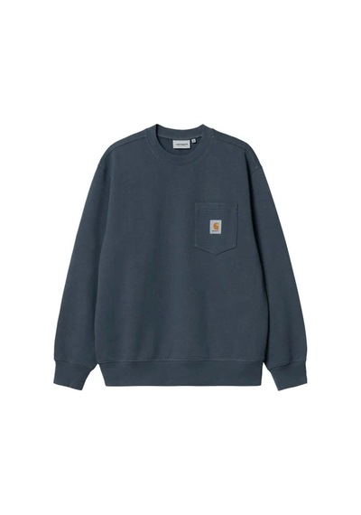 Carhartt Wıp Erkekler Için Mavi Pamuklu Cep Sweatshirt - Rahat Ve Şık Seçim