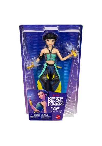 Kpop Demon Hunters Huntr/x Zoey Mattel Hareketli Bebek Spirit Blades Aksesuarlı 30 Cm
