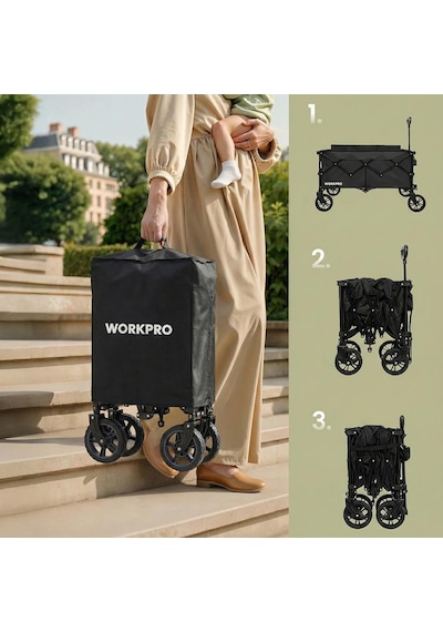 Workpro Wp285015 80kg 4 Tekerli Katlanabilir Ağır Hizmet Taşıma Arabası