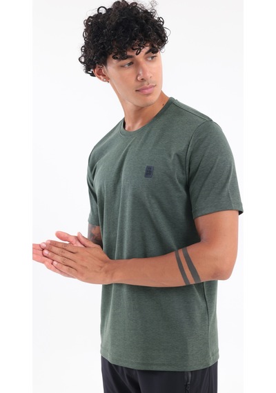 Rowinger Bisiklet Yaka Merserize Erkek Spor T-shirt Haki