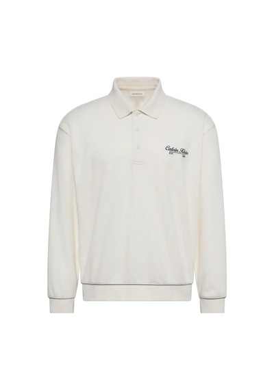 Calvin Klein Ls 350gsm Terry Pıpe, Yas Krem Erkek Polo