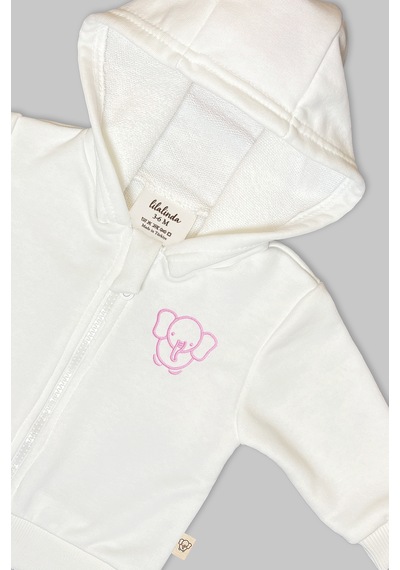 Bebek/cocuk Nakış Detaylı Fermuarlı Sweatshirt Pembe
