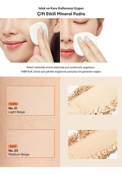 Islak Ve Kuru Kullanıma Uygun Mineral Pudra Signature Dramatic Twoway Pact Spf 25/pa++ No.23 Sand 23