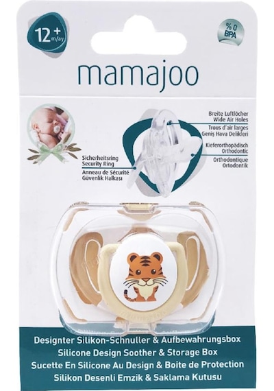 Mamajoo Tekli Desenli Emzik & Renkli Saklama Kutusu 12 Ay+Ekru K Ekru