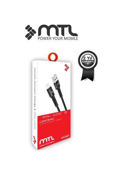 3.4 A Ultra Hızlı Lightning To Usb Güçlendirilmiş Hasır Örgü Ultra Şarj Ve Data Kablosu Mt2411