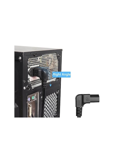 Koodmax 2 Adet C13 Power Kablo - Elektrik Güç Kablosu 90 Derece Dirsek L Tip - Dik Açılı - 1.8 Mt