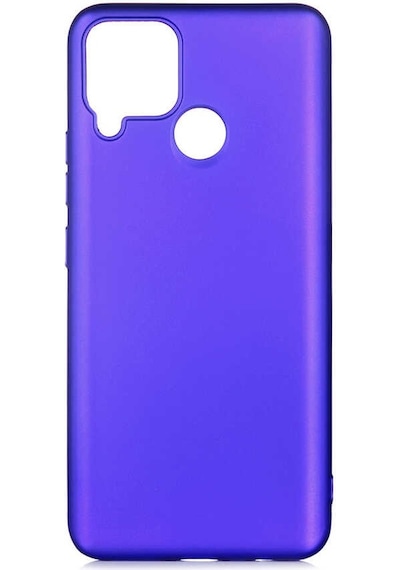 Noktaks - Realme Uyumlu Realme C25 / C25s - Kılıf Mat Renkli Esnek Premier Silikon Kapak - Saks Mavi
