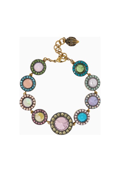 Octavia Bracelet, Pastel Kristal Ve Inci Detaylı Zarif Bileklik Çok Renkli