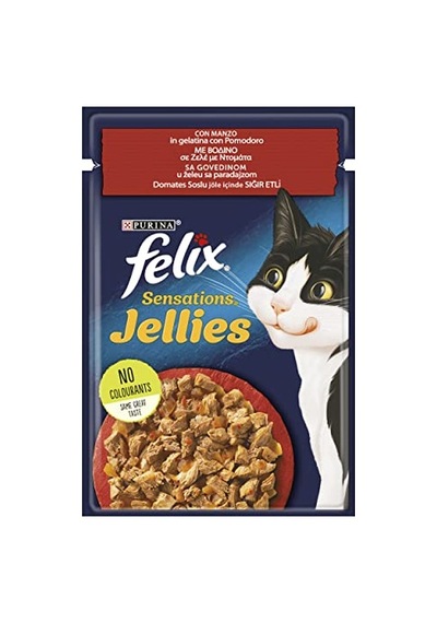 Felix Sensation Sığır & Domatesli Kedi Yaş Mama 85 Gr