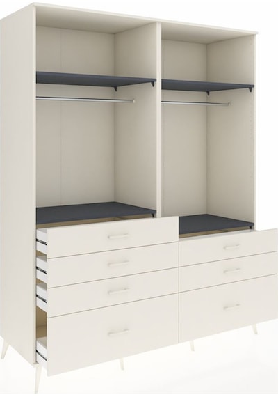 Kronos Gardrop 4 Raflı 7 Çekmeceli 2 Askılı 176x59x221 Aytaşı-antrasit/aytaşı Antrasit/aytaşı