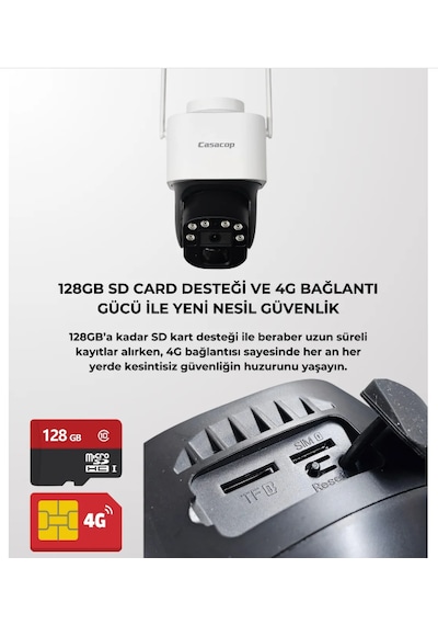 Casacop Q9 4g Solar Sim Kartlı Sesli Alarmlı Suya Dayanıklı Kamera Casacop Q9 4g Solar Sim Kartlı Sesli Alarmlı Suya Dayanıklı Kamera