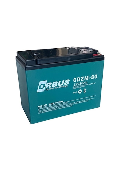 Orbus 12v 80 Ah Elektrikli Bisiklet Aküsü Deep Cycle (uzun Ömürlü N11.10231