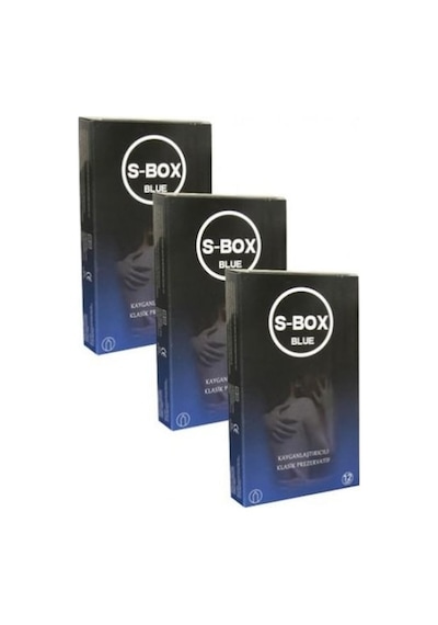 S-Box Blue Kayganlaştırıcılı Klasik Prezervatif 12'li x 3