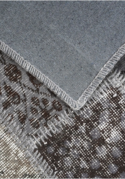 Modern Bohem Stil Vintage Halı Özel Tasarım Patchwork Koleksiyonu Gri
