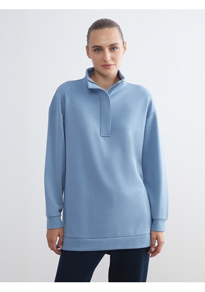 Lcw Everyday Mavi Dik Yaka Kadın Sweatshirt Tunik