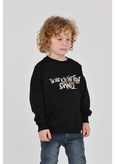 Toontoy Kids Toontoy Erkek Çocuk Tnty Design Baskılı Sweatshirt Siyah