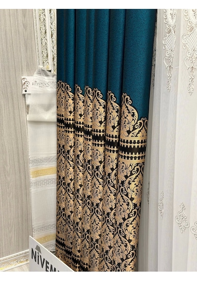 Nivemeshome Side Zümrüt Yeşili V-901 Ft632057 1/3 Sık Pileli Fon Perde Apm Zümrüt Yeşil