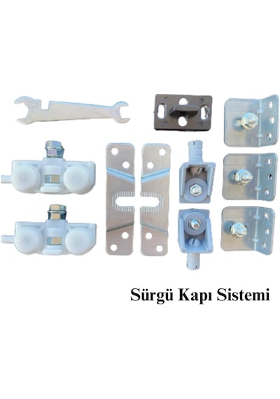 Sürgülü Oda Kapı Mekanizması Sürgü Sistemi (Rulmanlı Teker) 2 M Ray Dahil Kapı Dahil Değil﻿﻿