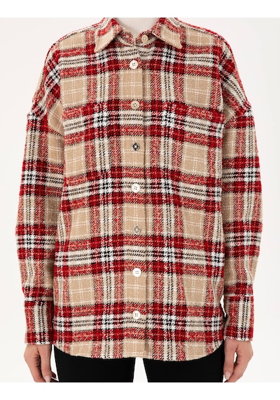 Pierre Cardin Kadın Kırmızı Gömlek Desenli 50292294-vr030 Kırmızı
