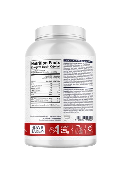 Whey Protein Çilek 1.6kg 64 Servis Ahududu