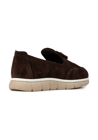 Deery Erkek Kahverengi Hakiki Süet Püsküllü Loafer - 02048mkhve02
