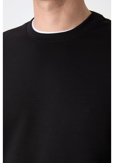 Tommy Life Tommy Lıfe Siyah Erkek Basic O Yaka Rahat Form Sweatshirt - 88053 T09er-88053 001