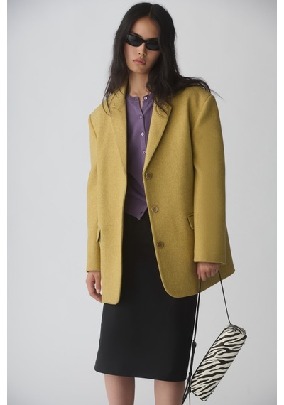 Suud Collection Sarı Gina Kaşe Blazer Ceket