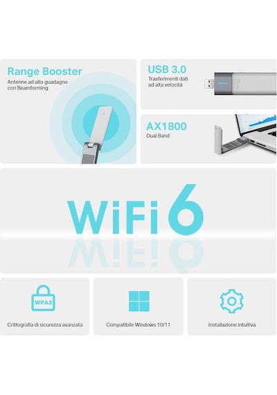 Tp-link Archer Tx20uh, Ax1800 Yüksek Kazançlı Kablosuz Usb Adaptö