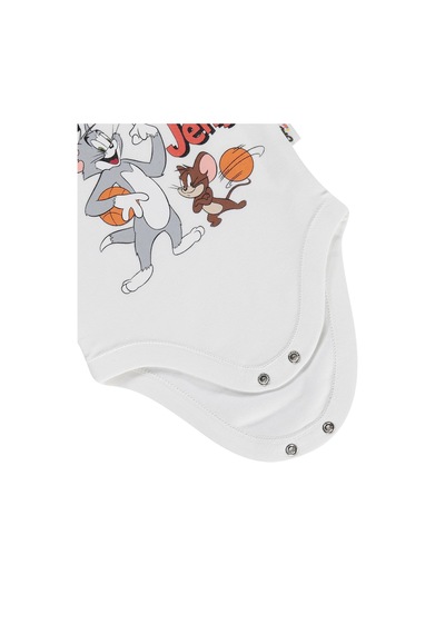 Civil Baby Tom And Jerry Baskılı 3-18 Ay Çıtçıtlı Badi - Ekru
