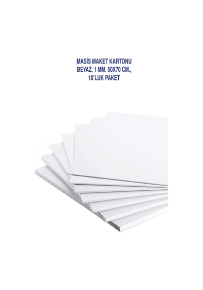 Karmaofis 50x70 Beyaz Maket Kartonu 1mm 10 Adet