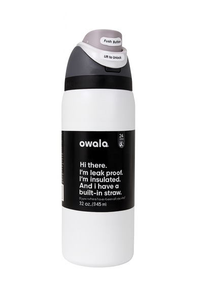 Owala 32 Oz 946 Ml Freesip Çift Katmanlı Paslanmaz Çelik Termos Kilitli Kapak Beyaz