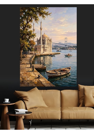 İstanbul Boğazı Ve Tarihi Yapı Dekoratif Kanvas - Mdf Ahşap Tablo