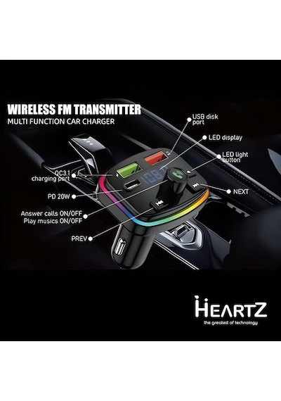 Fm Transmitter Modulator Araç Fast Quıck Charge Şarj Flash Bellek Micro Sd Mp3 Player 12- V Pd 20w Yüksek Kalite Pd 01 Sku: Smg8690010096043